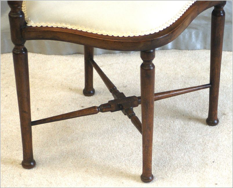 9054 Antique Inlaid Walnut Corner Chair Detail 3